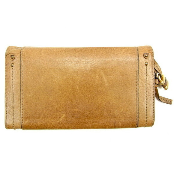 Chloe Wallet charm zipper padlock studs leather brown long - Picture 1 of 6